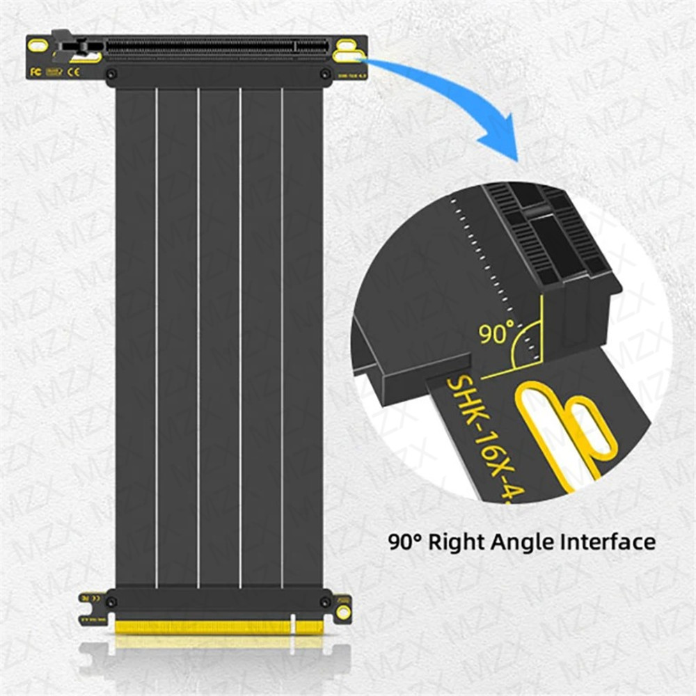 MZX PCIE 4.0 3.0 16X كابل النا - مراجعة Pcie 4.0 X16 Riser Cable 90 Degree وسعره
