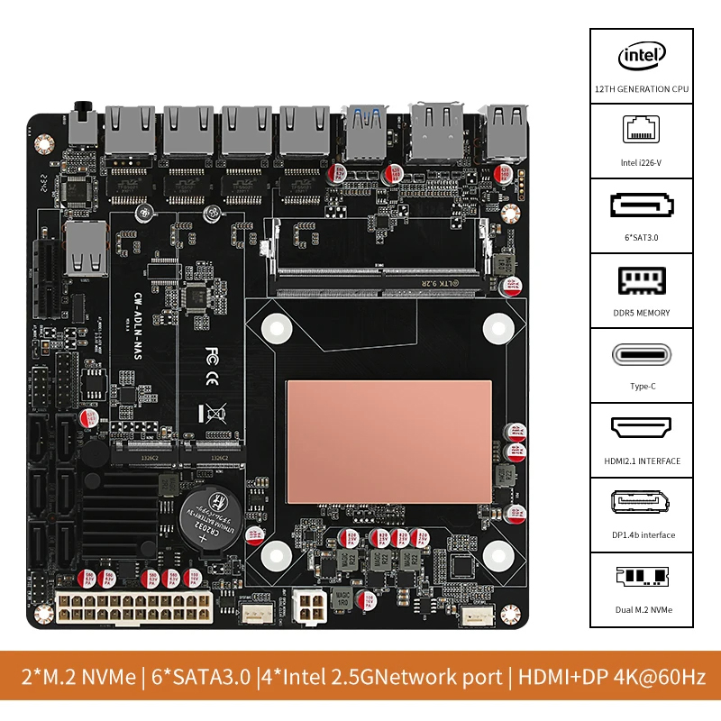 لوحة أم N100/N150 لتخزين البيا - مراجعة Nas Motherboard N100 6 Sata وسعره