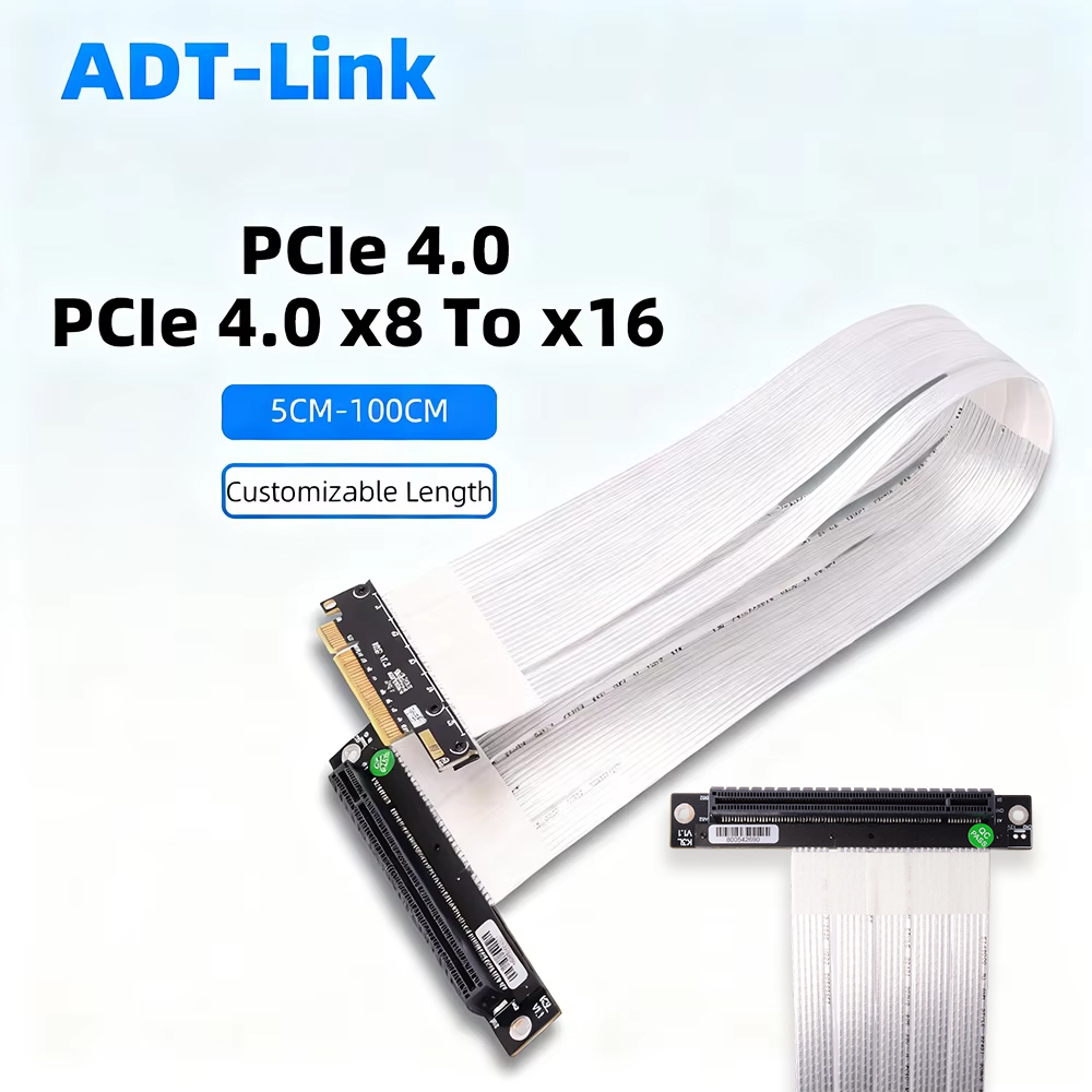 ADT-Link PCIE 4.0 3.0 X8 إلى X - مراجعة Pcie 4.0 X16 Riser Cable 90 Degree وسعره